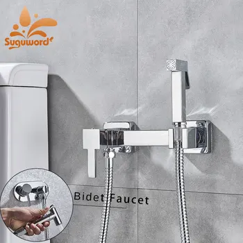 

Chrome or antique Bidet Faucet Hot Popular Wall Mount Dual Hole Bath Accessories Hot Cold Round or Square mixer brass Tap