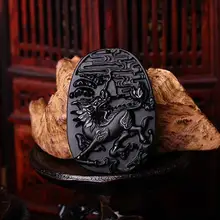 Подлинная 5А Подвеска из вулканического стекла резная матовая Xianbao Rui Lin kylin Мужская и женская подвеска-цепочка для свитера