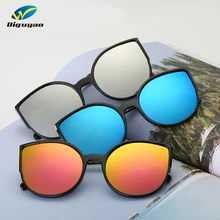 DIGUYAO бренд Новые солнцезащитные очки кошачий глаз женские модные летние стильные оправа большого размера Зеркальные Солнцезащитные очки женские Oculos UV400
