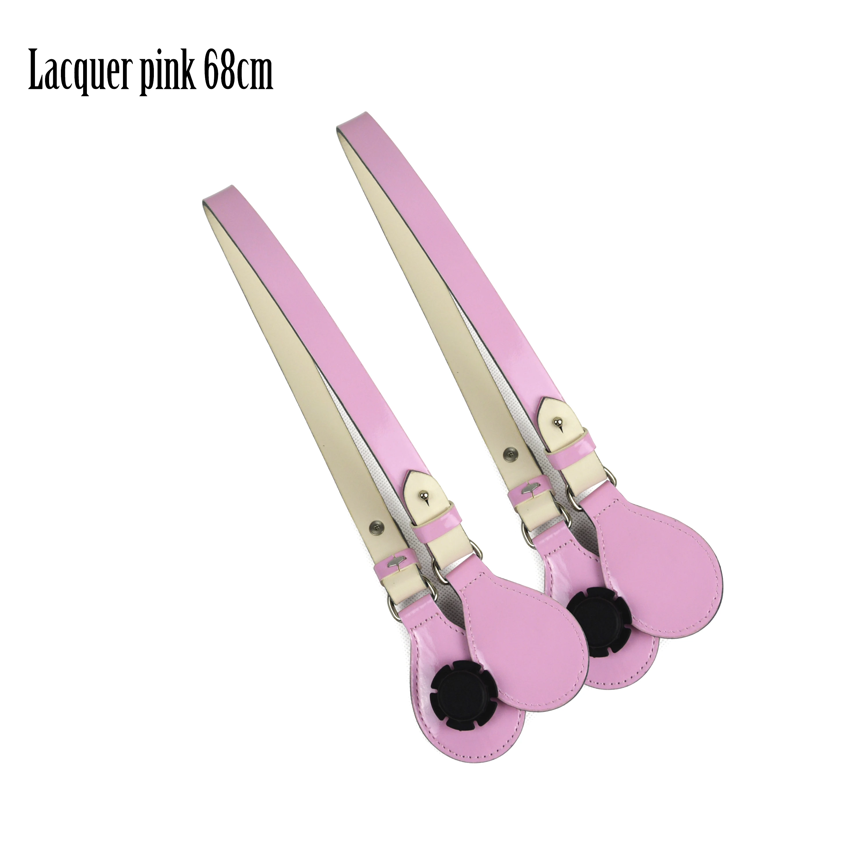 TANQU, новинка, Длинные Короткие плоские ручки с Каплевидным концом для Obag, искусственная кожа, лаковая ручка, съемный каплевидный конец для O Bag OCHIC - Цвет: Lacquer pink 68cm