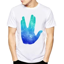 Summer Fashion tops Live Long Prosper T-Shirt Star Trek Spock galaxy tee shirt Funny Short Sleeve T-shirts Streetswear Style