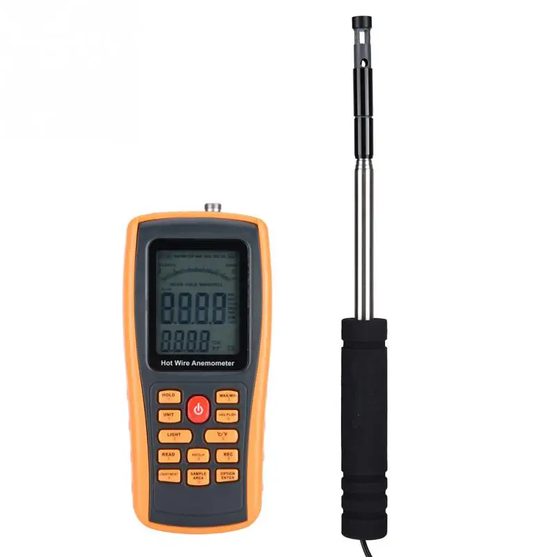 

GM8903 Portable Digital Hot Wire Wind Speed Temperature Gauge Anemometer