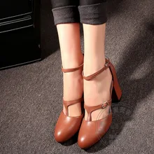 Ankunft Rindsleder Casual Schuhe Für Frauen Runde Zehe Slip Auf Bestseller Plateau Quadratisches Ferse Weiche Leder Pig Leder