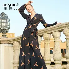 POKWAI Pants Spring And Autumn 2019 New Long-Sleeved Lace Slim Dignified Atmospheric Fashion Printing High Waist Wide Leg Jumpsu POKWAI Pants Spring And Autumn 2019 New Long-Sleeved Lace Slim Dignified Atmospheric Fashion Printing High Waist Wide Leg Jumpsu