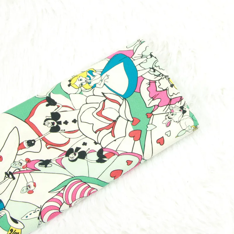 

50*140cm Alice in Wonderland elastic Cotton Sewing Fabric DIY Handmade Material Hometextile Patchwork Boy pants shirt