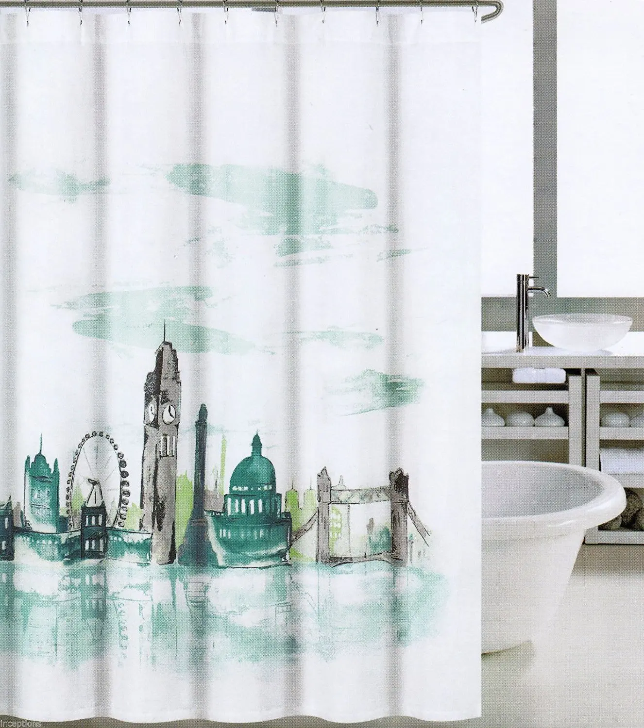 WARM TOUR Tahari London Fashion Shower Curtain Polyester Curtain Hotel