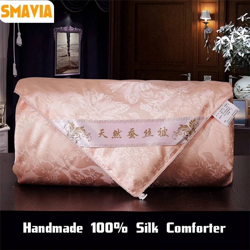 SMAVIA High Quality Chinese Silk Quilt 100Silk Handmade Comforter Silk