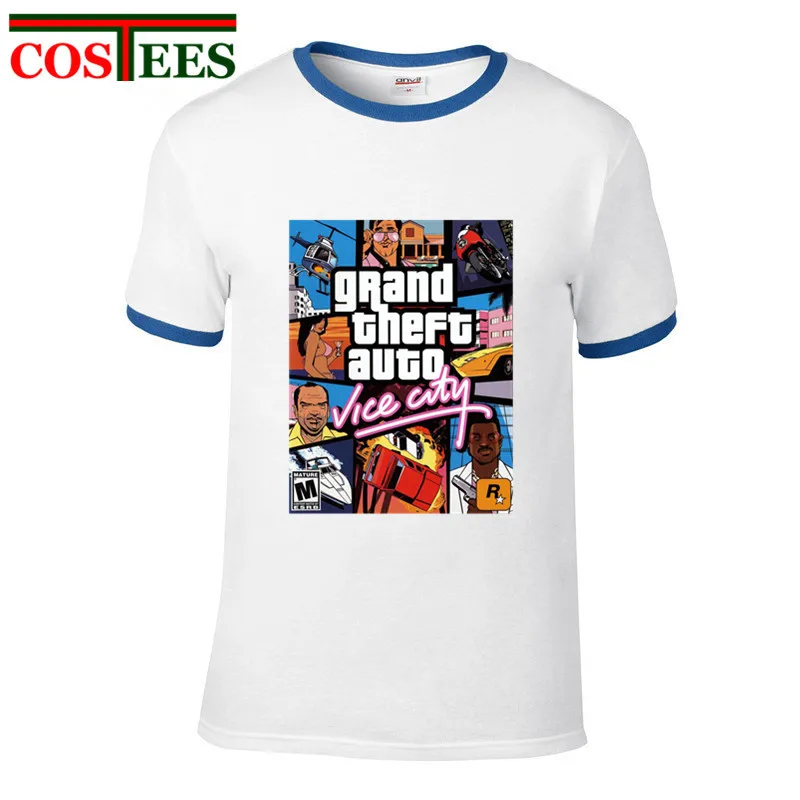 Дропшиппинг E packet Grand Theft Auto Vice City футболка GTA футболки игровые мужские большой