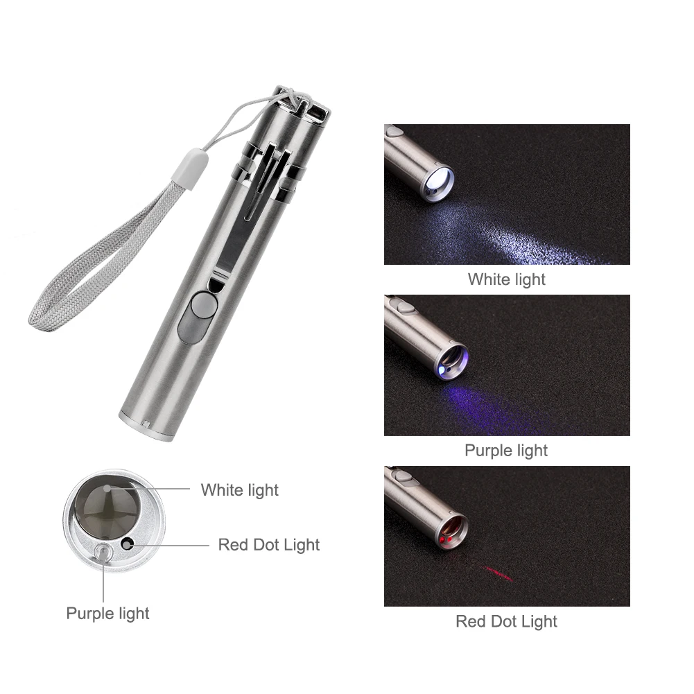 3 в 1 800 лм мини алюминиевый сплав USB Перезаряжаемый светодиодный лазерный указатель и УФ ручка-фонарик и фонарик многофункциональная лампа