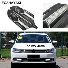 ECAHAYAKU Fog lamp For Volkswagen VW Jetta Sagitar MK6 2012 2013 2014 car styling driving LED DRL Daytime Running Light Daylight ECAHAYAKU Fog lamp For Volkswagen VW Jetta Sagitar MK6 2012 2013 2014 car styling driving LED DRL Daytime Running Light Daylight