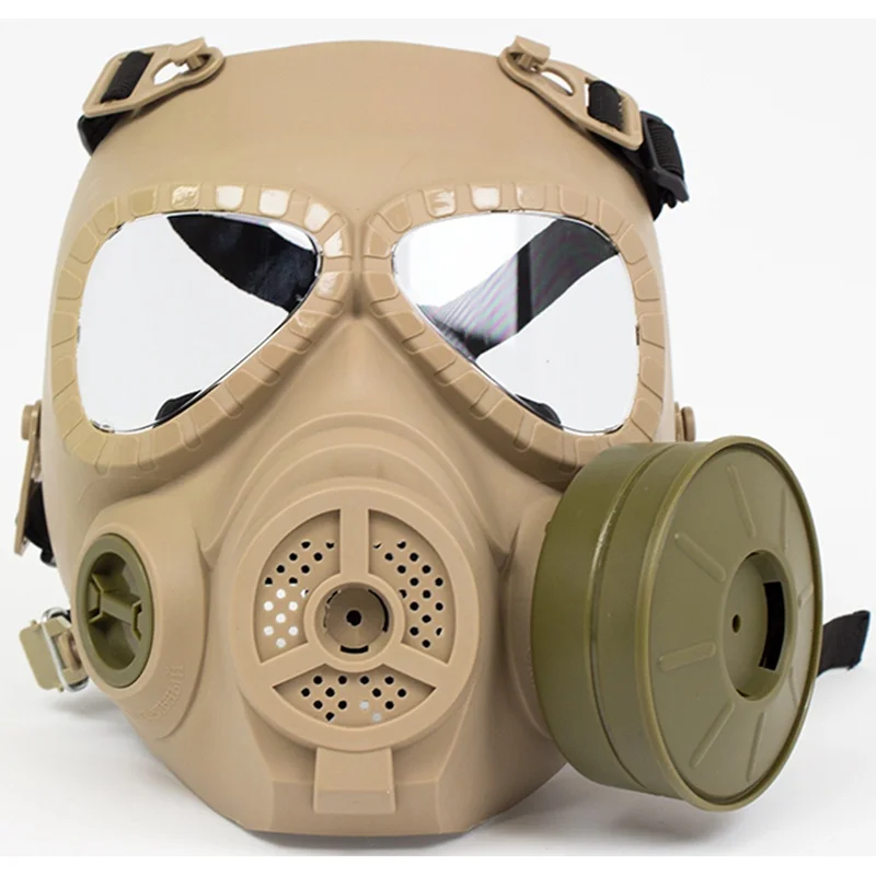 

Tactical M04 Skull Full Face Gas Mask With Fan Dummy Military Airsoft Paintball CS Wargame Cosplay Protection Masks DE