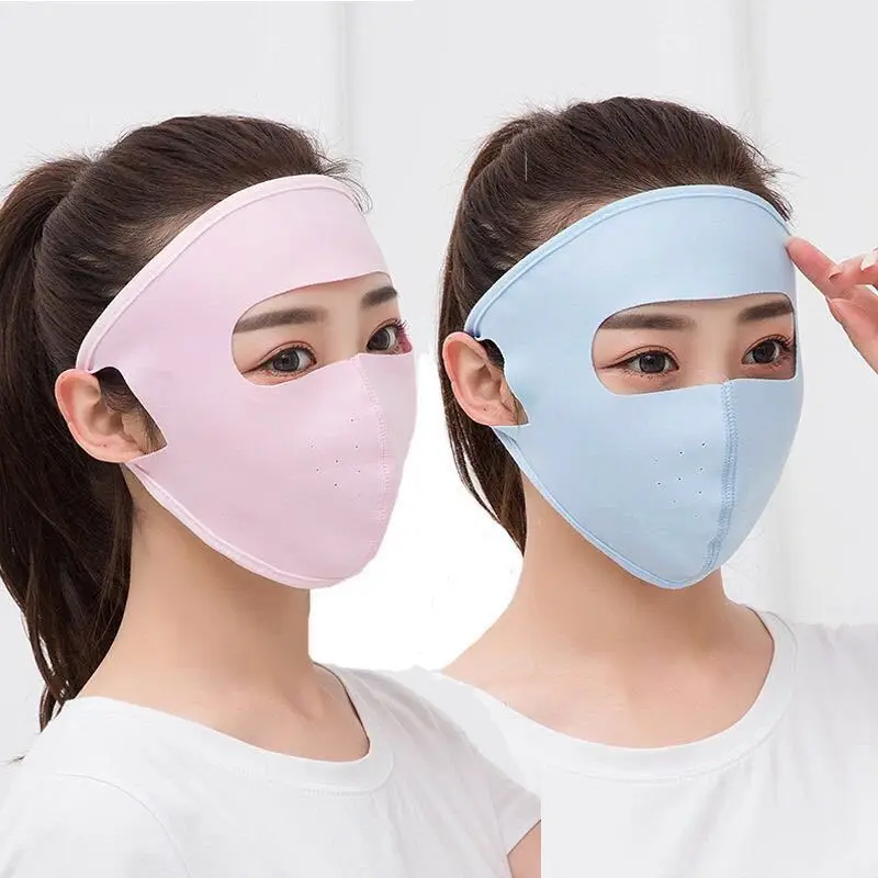 

Ice silk sunscreen large mask all-inclusive mask thin section breathable full face sunshade protection forehead mask mask