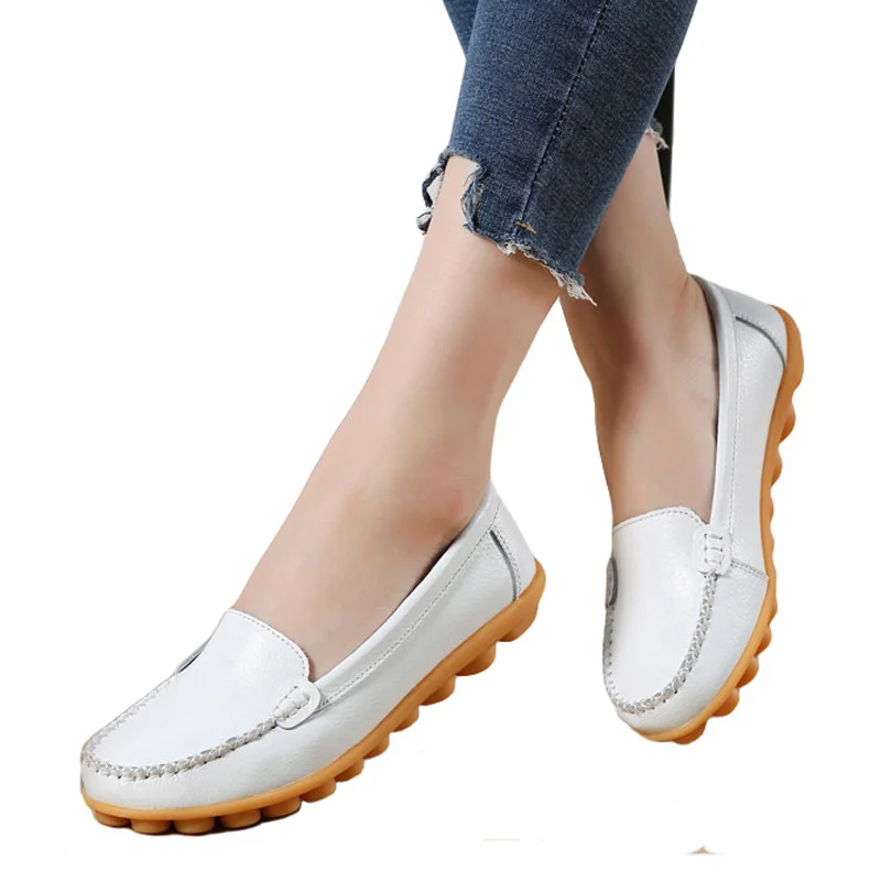 

New Women Shoes Spring Fashion Women Flats Comfort Air Loafers Women Genuine Leather Shoe Plus Size Moccasins Women Casual Shoes