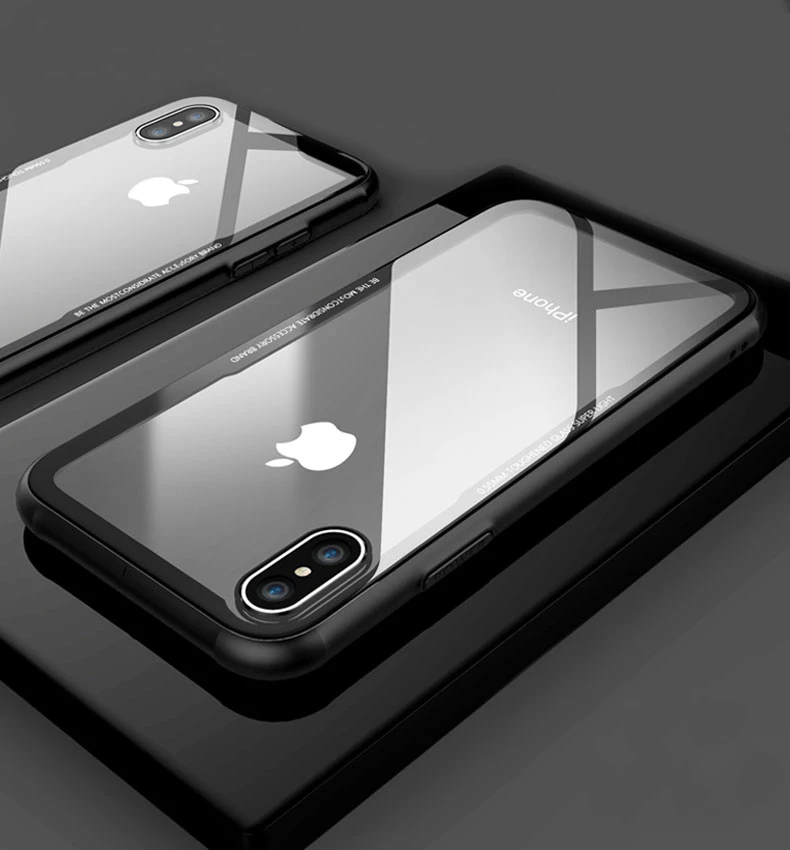 Ultra thin Soft TPU + Transparent 9H Tempered Glass Phone Back Case For iPhone X 8 7 Plus Soft Silicone Rubber Shockproof Cover (5)