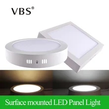 Поверхностный светодиодный панельный светильник 6 Вт 12 Вт 18 Вт круглый/квадратный светодиодный потолочный светильник s светодиодный светильник AC85-265V SMD2835 потолочный светильник