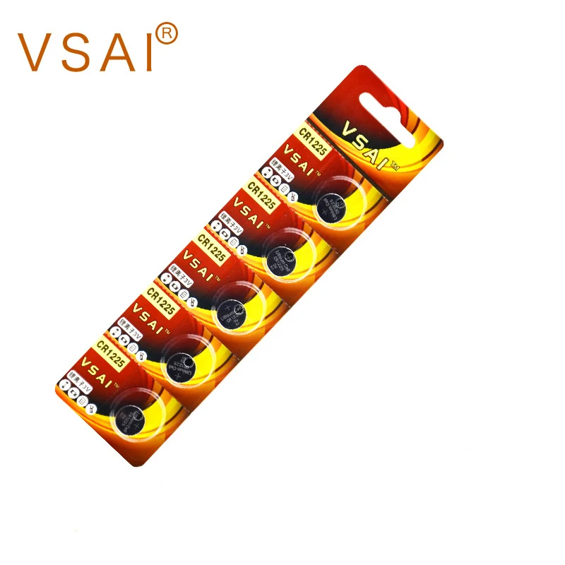 

5x VSAI CR1225 3V 50mAh Lithium Button Cell Battery LM1225 BR1225 For 3D Glasses
