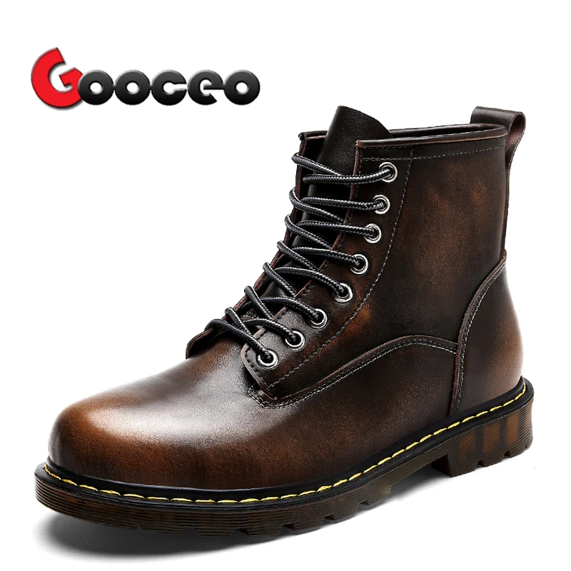 online Ankle Boots dos homens de Trabalho Segurança Oxford Sapatos Botas Militares Botas de Couro Outono Inverno Ao Ar Livre Plus Size Lace Up sapatos de alta top 6 polegada