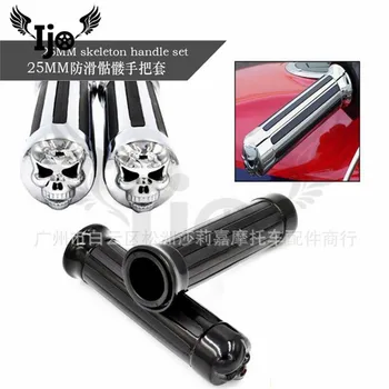 

25MM currency luxe for Harley Davidson softail motorbike Handle bar motorcycle Art non slip Skull handlebar grips moto handlebar