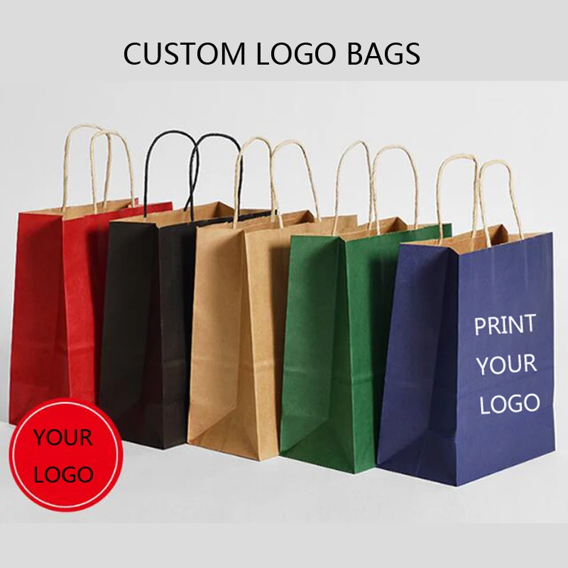 Bolsa con logotipo personalizado a precio de fábrica, bolsas de 150g de papel kraft, bolsas de de 5 colores, bolsas de ropa, 300 Uds.|Bolsas para compras| - AliExpress