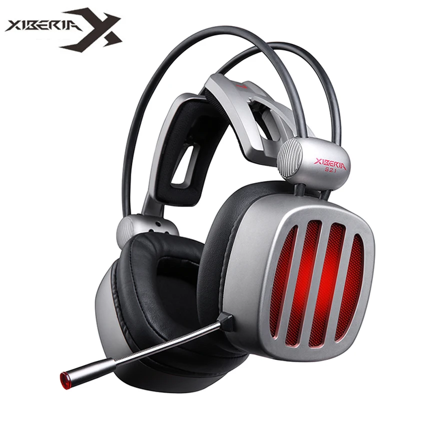 Продажа XIBERIA S21 игровая гарнитура 7,1 Surround Sound стерео наушники с микрофоном светодио дный свет для компьютера Gamer USB игры гарнитура