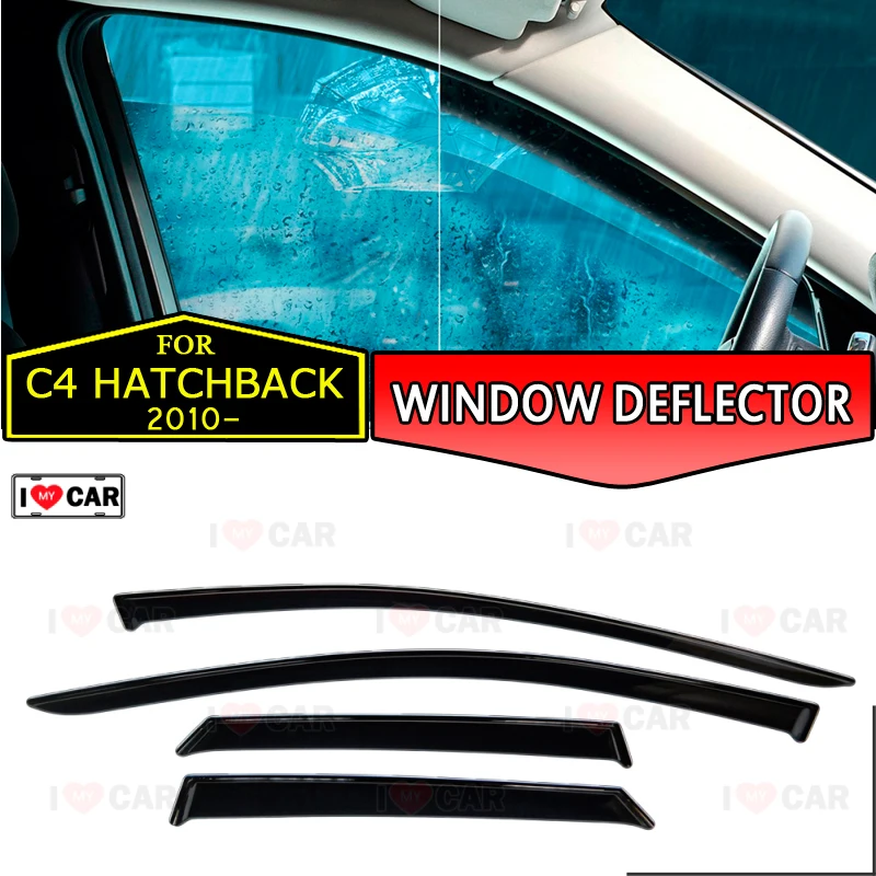 

Window deflector for Citroen C4 2010- Hatchback car window deflector wind guard vent sun rain visor cover car styling decor