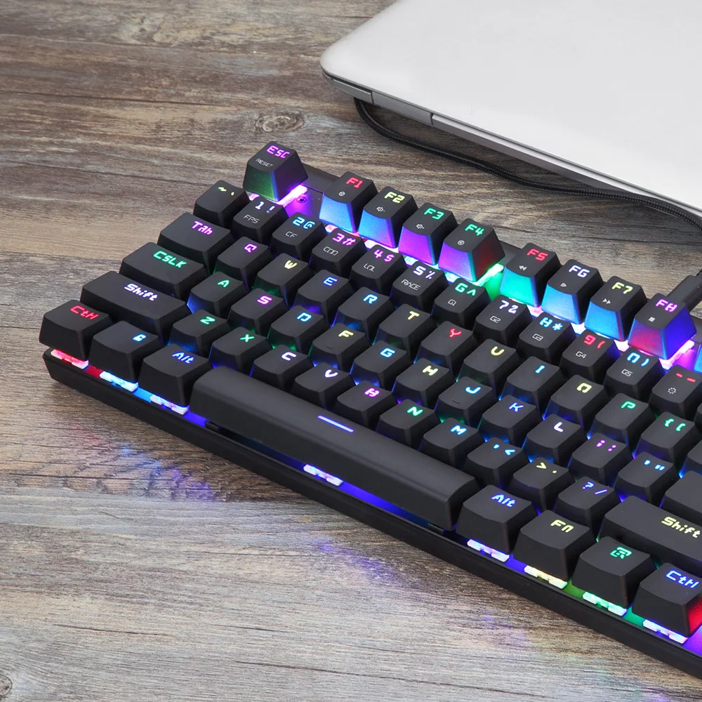 Motospeed CK101 Проводная Механическая клавиатура металлическая 87 клавиш RGB синий
