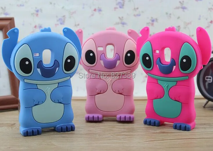 Cute 3D stitch rubber case for samsung galaxy s3 mini