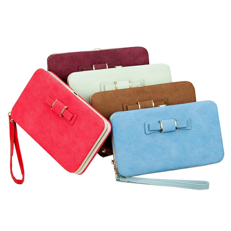 

Women PU Leather Bowknot Wallet Long Card Holder Purse Phone Box Handbag Bag Best Sale-WT
