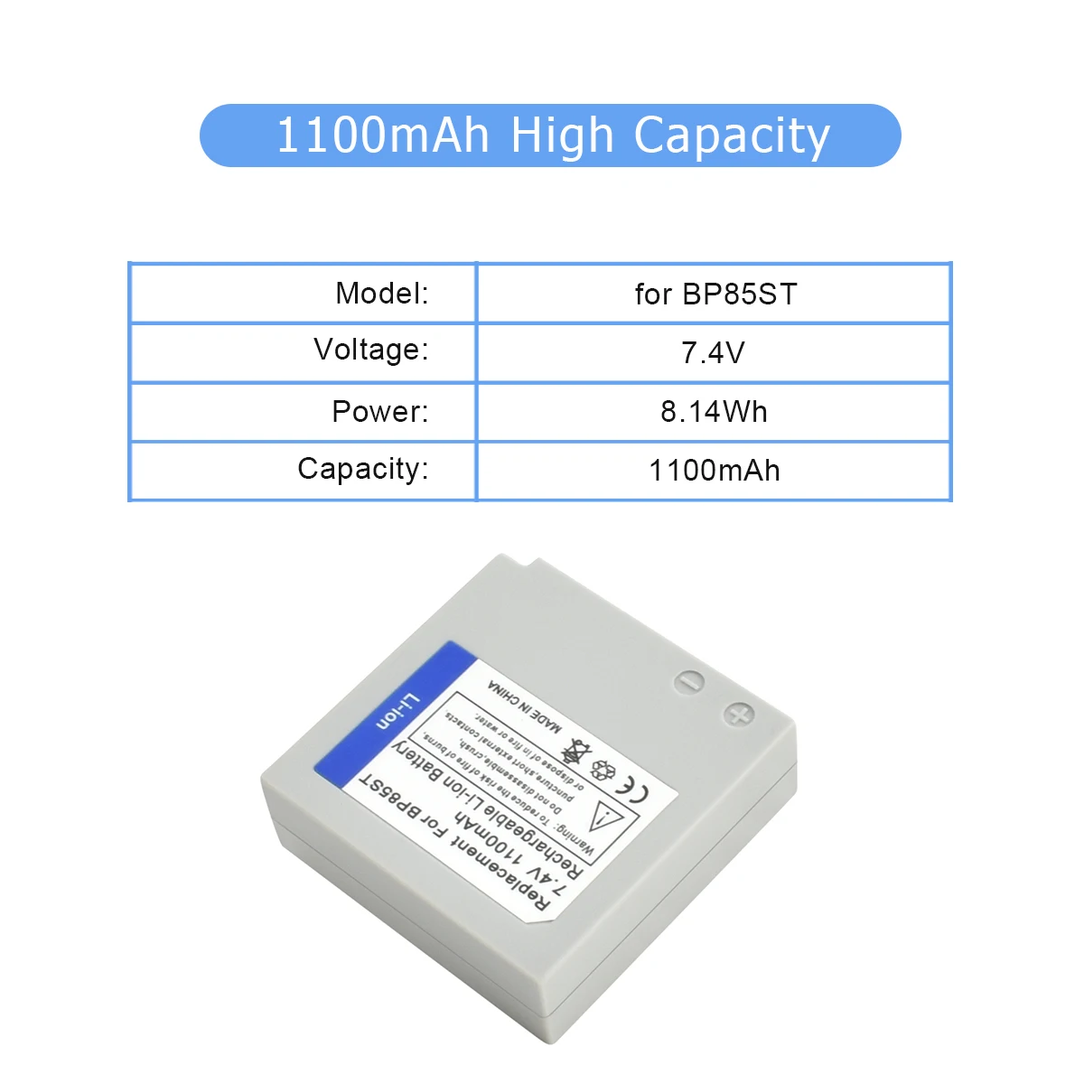 Bonacell 2 пачки IA-BP85ST Li-Ion Батарея 7,4 V 1100 мА/ч+, 1 Порты и разъёмы Батарея Зарядное устройство с светодиодный для samsung VP-MX10 SMX-F30 SMX-F33 L20