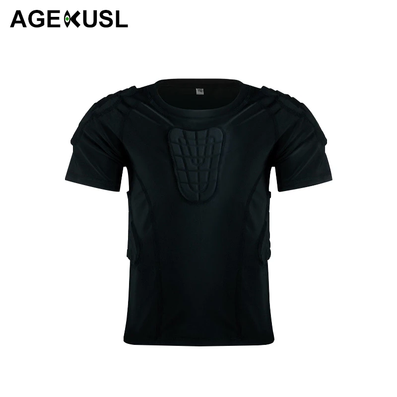 

AGEKUSL Boy Kids Padded Compression Shirt Chest Rib Protector For Football Basketball Paintball Cycling MTB Bike Bicycle Jerseys