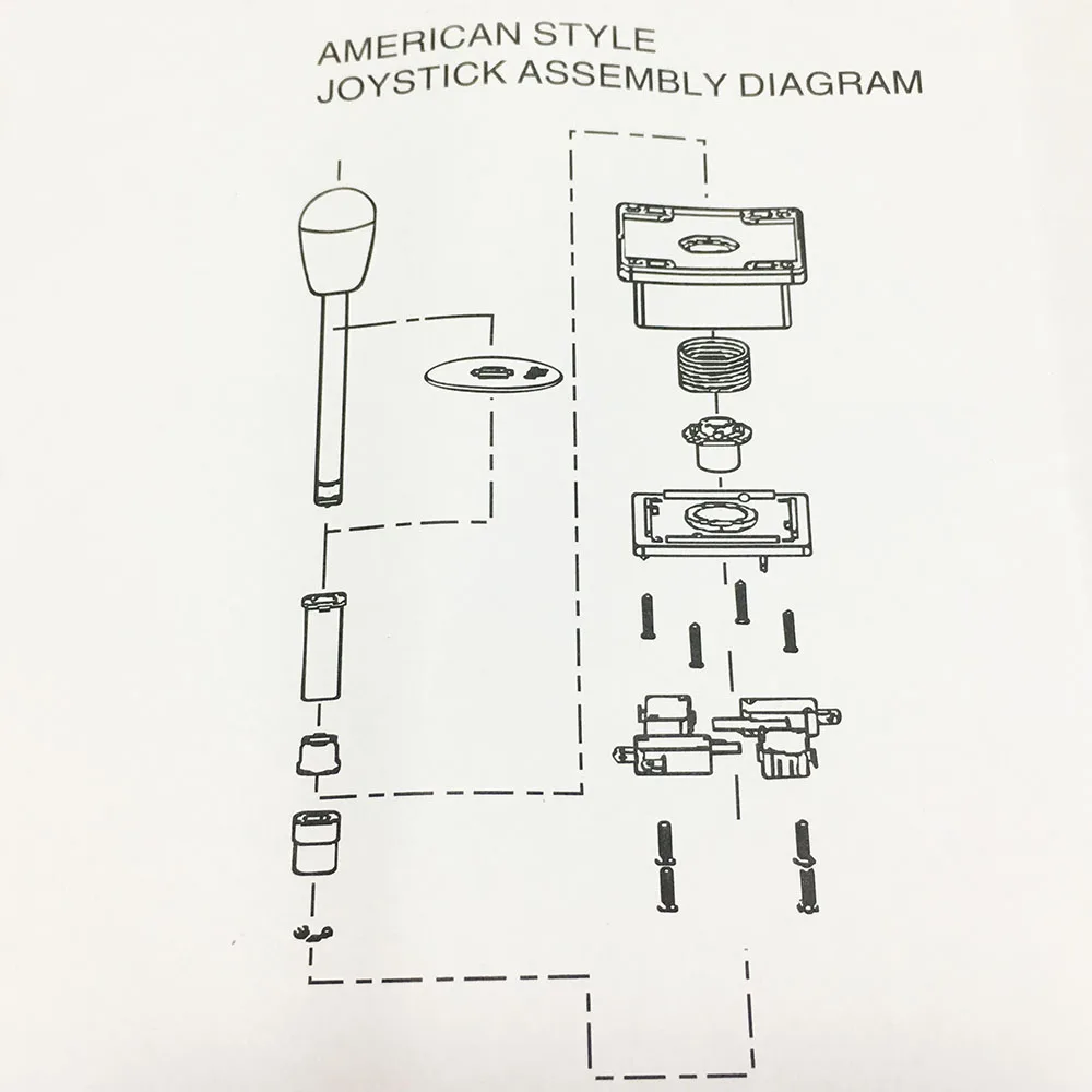 American Style Bat Top Joystick with 4 Microswitch  /HAPP Push Button / Arcade  Game Machine Accessories