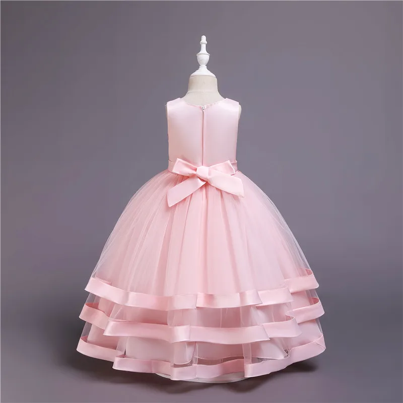 Пышное Платье принцессы Сетчатое платье из жаккардовой ткани детская Одежда для танцев