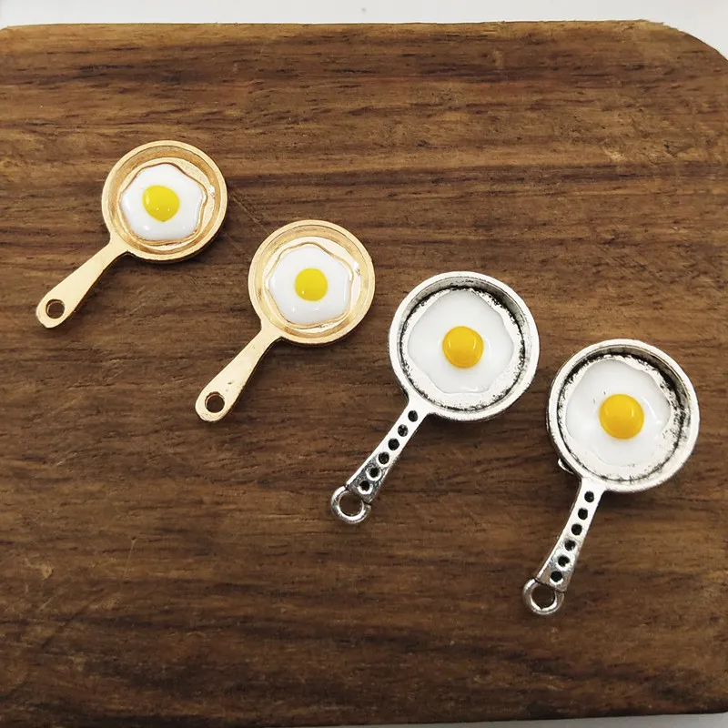 

10pcs Creative Fried Egg Pendant Metal Charms Bracelet Necklace Earring Charms For Diy Jewelry Accessories
