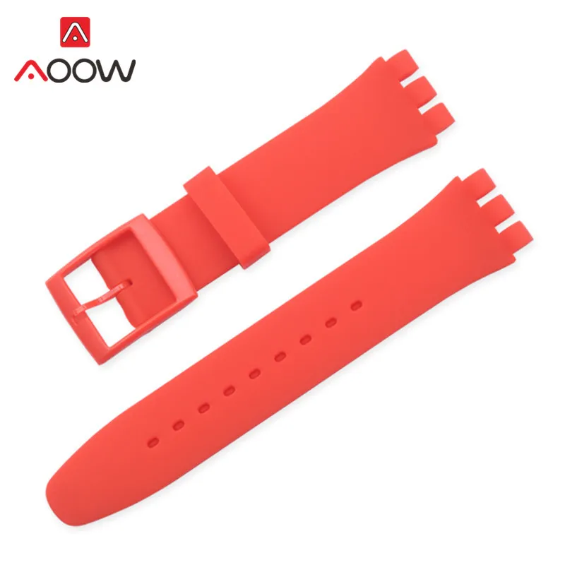 Vibrant Silicone Watchband - Colorful Rubber Bracelet Strap in Pink and Black