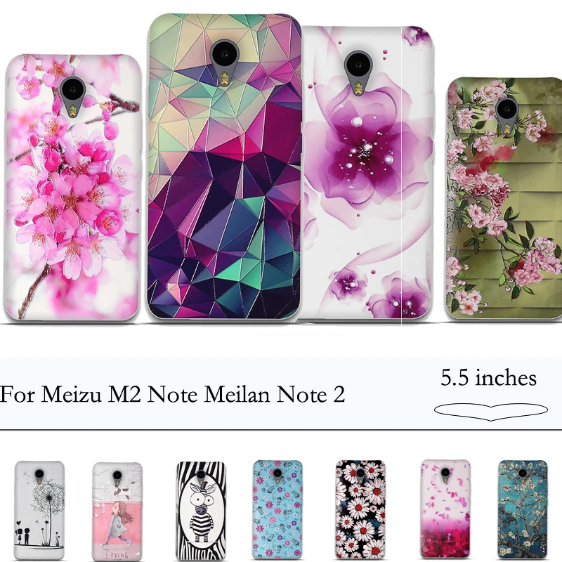 

for Meizu M2 Note Silicon Case 5.5 inch Painting Back Soft TPU Cover Case For Meizu M2 Note Meilan Note 2 M2Note Phone Cases