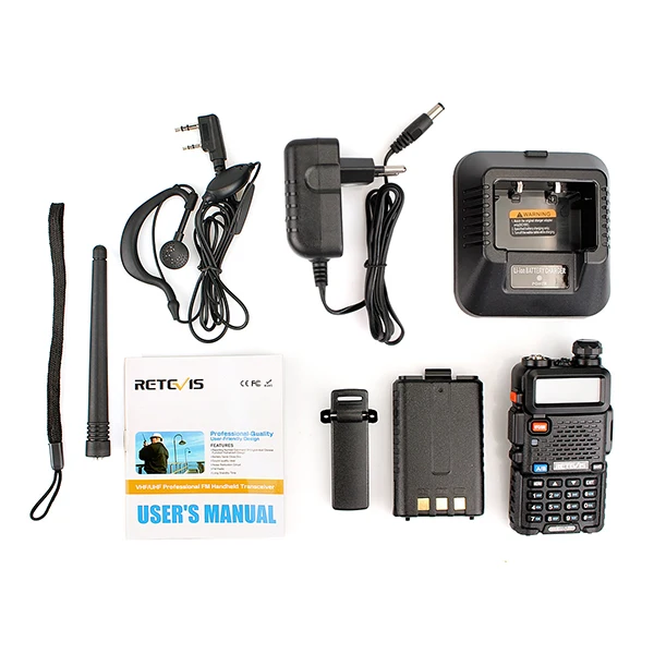 2 шт. Retevis RT-5R Walkie Talkie RT5R 5 Вт 128CH VOX сканирование UHF VHF радио Dual Band любительская радиостанция КВ трансивер