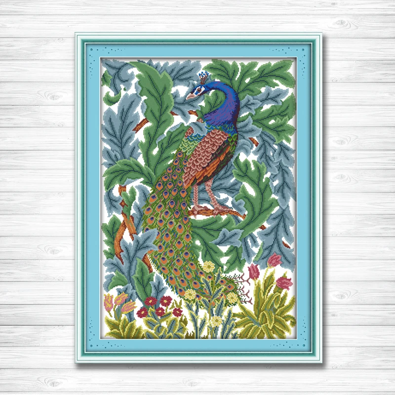 

Beautiful peacock animal home decor paintings counted print on canvas DMC 11CT 14CT kits Cross Stitch embroidery needlework Sets