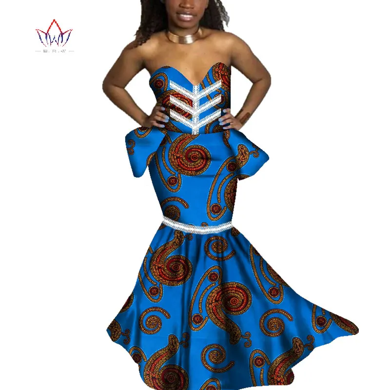 Bazin Riche Африканский принт вечерние длинные платья с кисточками африканские платья для женщин африканская одежда платья с