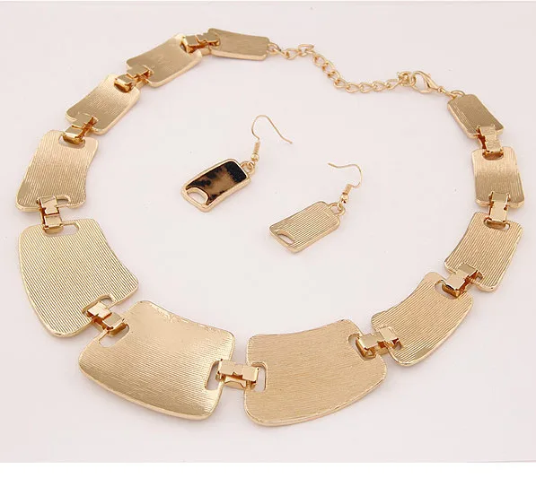 Jewelry Sets Jewelry Set Women Earrings Chain Necklace Statement Jewelry Sets Fashion Popular Elegant Punk Geometric Leopard Link Chain Necklace Earring Sets Fashion Women Accessories