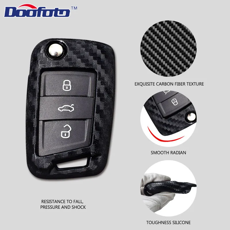 Carbon fiber key cover for SKODA (3)