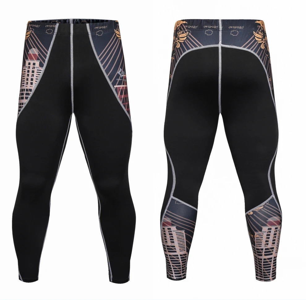 New Fashion Mens Compression 3D Print Quick Dry Compression Tight Pants Tights Skinny Leggings