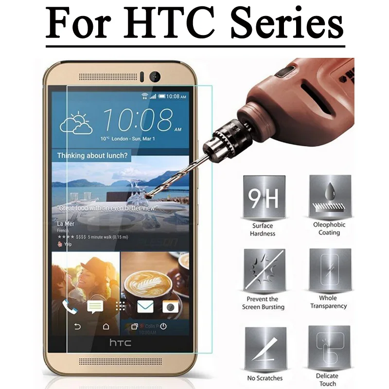 2.5D с уровнем твердости 9H Экран протектор для htc Desire 626 620 610 820 816 826 728 один M7 M8 E9 E9Plus E9W закаленное Стекло пленка