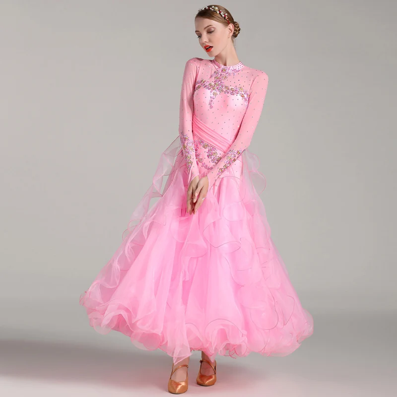 Girl Dance Costume Women's Ballroom Dance Competition Dresses Waltz Fringe Luminous Costumes Standard Modern Foxtrot Stage Dancewear Clothes
