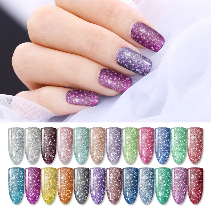 BORN PRETTY Platinum Gel Color Coat Chrome Nail Gel Polish 10ML Soak Off UV LED Nail Glitter Foil Color Gel Varnish