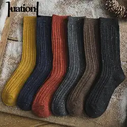 Huation/Новинка, женские повседневные носки с круглым вырезом, модные хлопковые носки из чесаной конопли, зимние теплые толстые сапоги в стиле