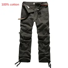 Мужские брюки Карго повседневные армейские зеленые большие карманы брюки военные мужские на открытом воздухе Высокое качество Длинные брюки