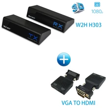 MEASY W2H H303 60GHz Wireless Video Transmission System Transmitter & Receiver No delay (W2H H303 + VGA TO HDMI)