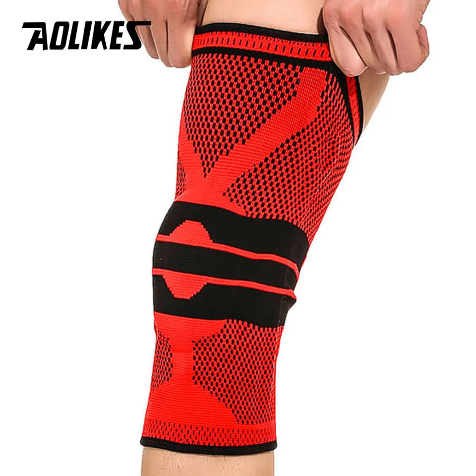 AOLIKES 1 шт. фиксатор колена для фитнеса и бега защитные спортивные наколенники