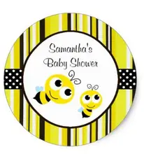 1.5inch Black and Yellow Bumble Bee Stickers