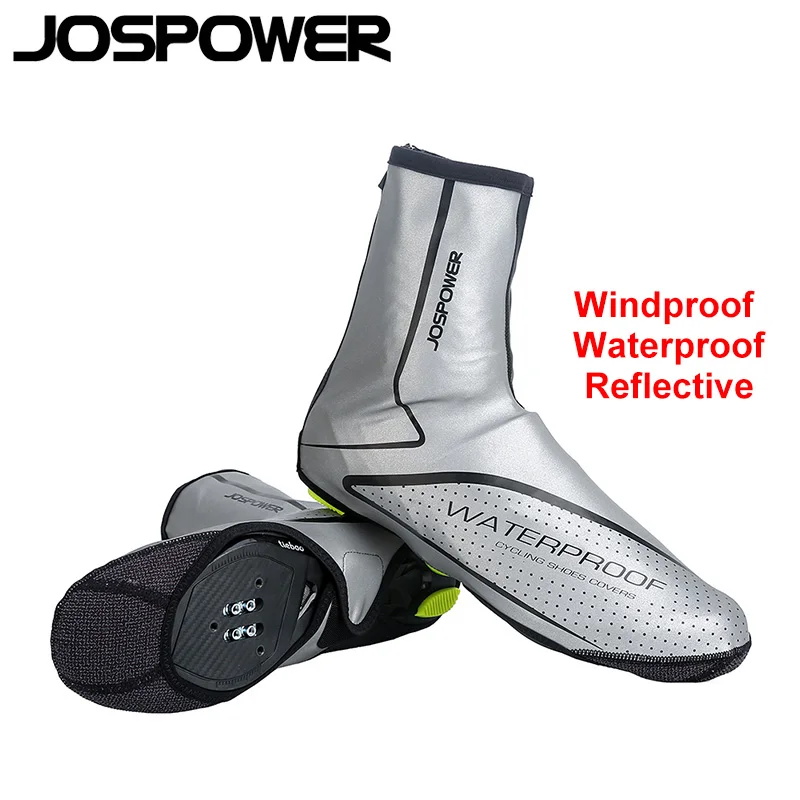 

JOSPOWER New Rainproof Reflective Night Riding Shoes Cover High Quality Warm Windproof Cycling Shoes Cover MTB Bike Overshoes